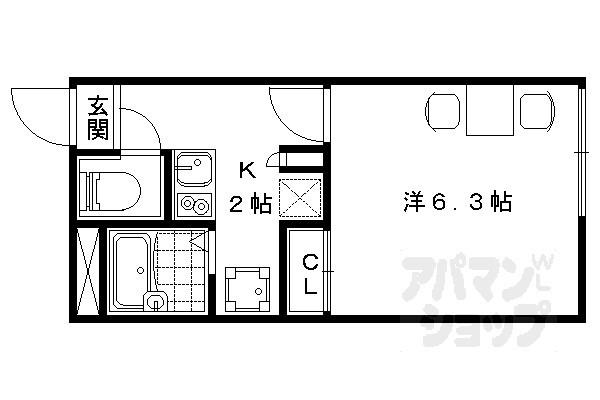 レオパレスMAISONJURAKU(1K/1階)の間取り写真