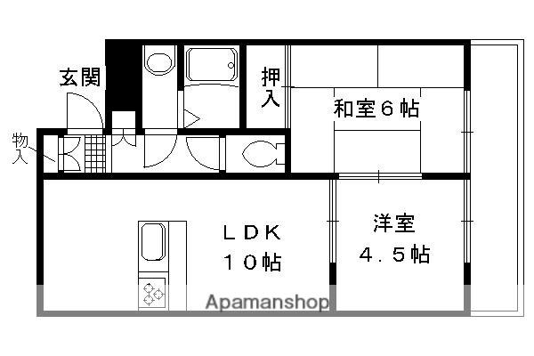 淀ボー・リバージュ(2LDK/4階)の間取り写真