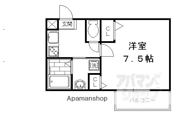 セントポーリア円町(1K/2階)の間取り写真