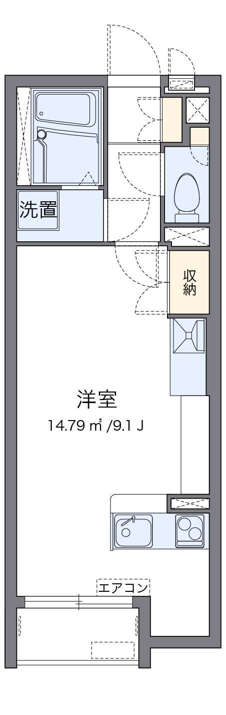 ミランダLAKE MUSE(ワンルーム/2階)の間取り写真