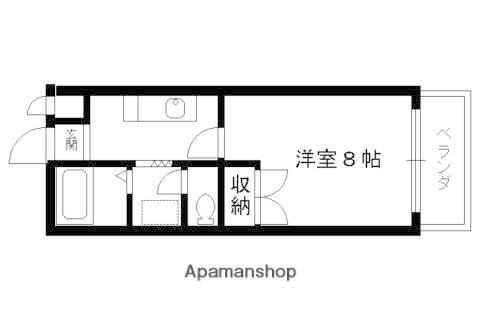 ラフィネ伏見(1K/1階)の間取り写真