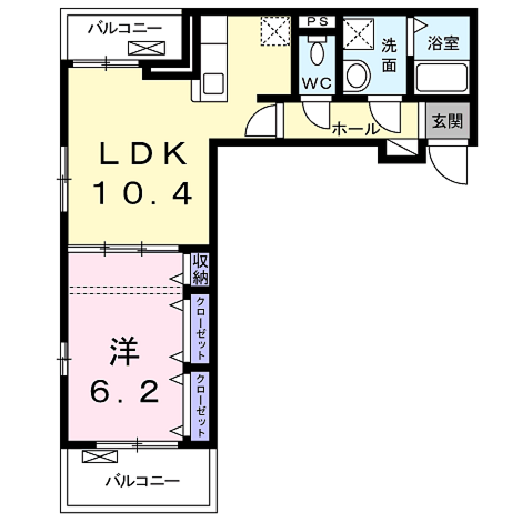 ボヌール・シャンブルⅤ(1LDK/3階)の間取り写真