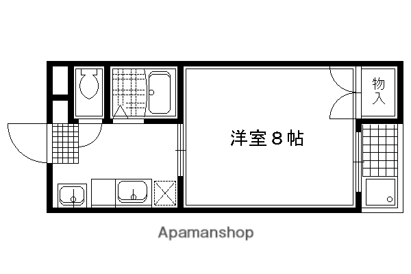 カーサ清明(1K/2階)の間取り写真
