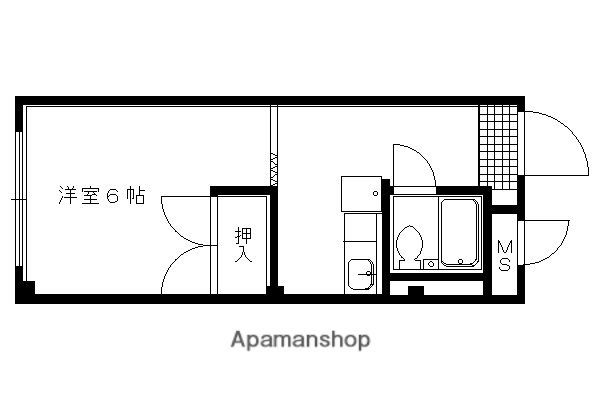 ジュンヒル(1K/3階)の間取り写真
