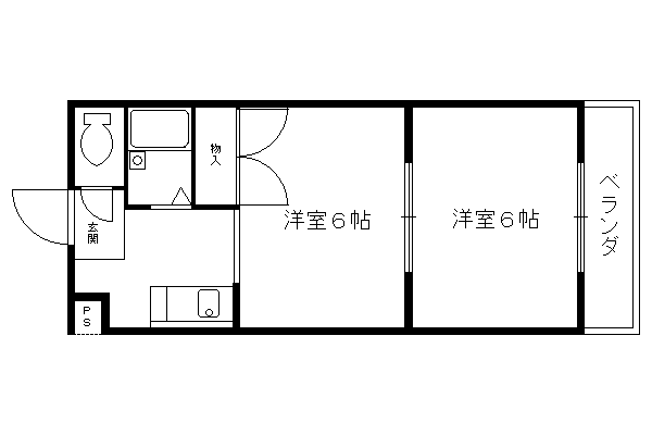 サンチェリー高田I(2K/2階)の間取り写真