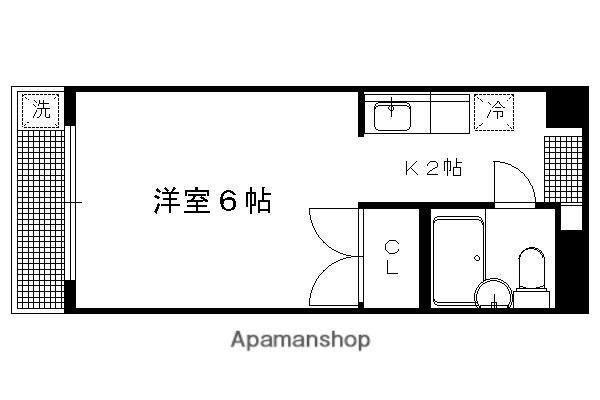サンライズヒガシラ(1K/3階)の間取り写真