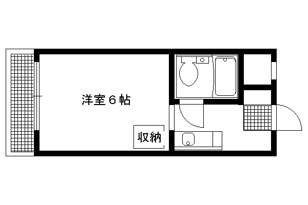 シェモア御蔭通(1K/2階)の間取り写真