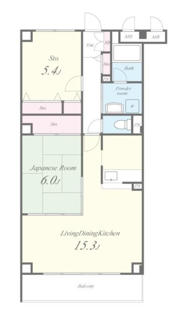 サニーソシア21(1SLDK/2階)の間取り写真