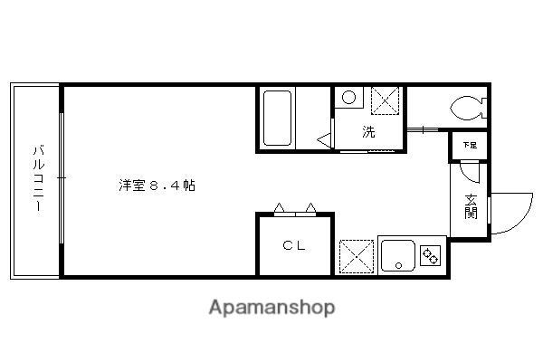 GRANGE京都円町(1K/2階)の間取り写真