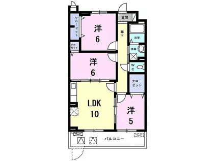 エスポワール(3LDK/3階)の間取り写真