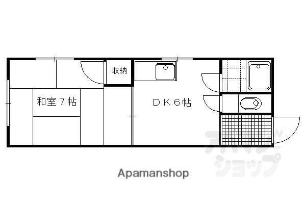 白扇マンション(1DK/3階)の間取り写真