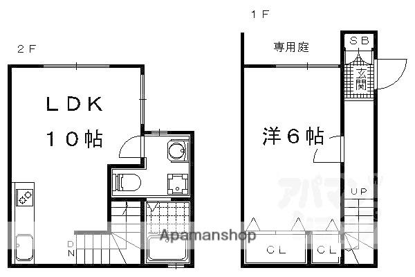 プラウド御陵(1LDK)の間取り写真
