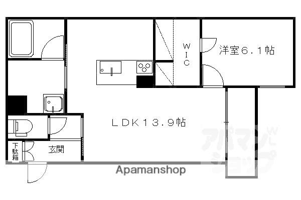 ミラージュ清水(1LDK/3階)の間取り写真