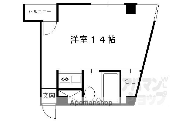 祇園ZEN BUILDING(ワンルーム/3階)の間取り写真