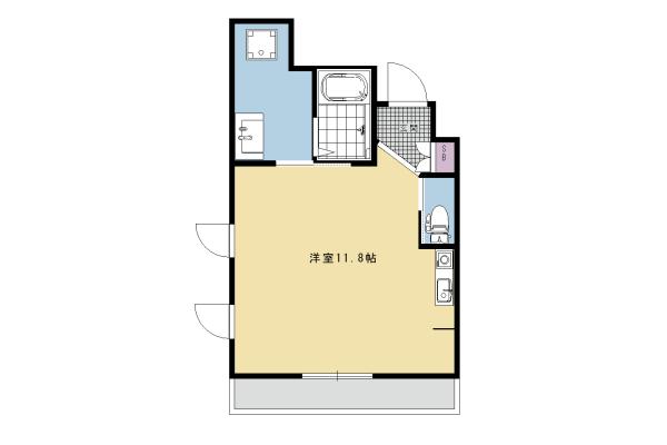 プルミエール東山七条(ワンルーム/2階)の間取り写真