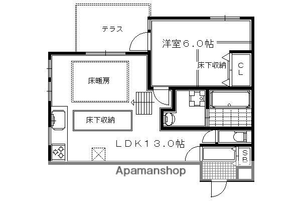 グリーンヒル下鴨本通(1LDK/1階)の間取り写真