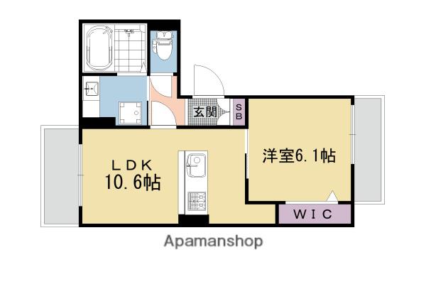グランスタ花山(1LDK/1階)の間取り写真