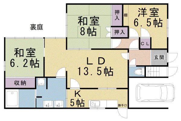 京阪電気鉄道鴨東線 出町柳駅 徒歩24分 2階建 築50年(3LDK)の間取り写真