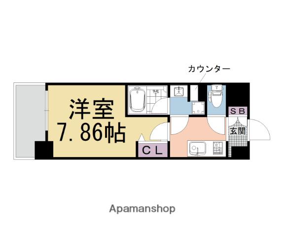 CAVANA九条烏丸(1K/2階)の間取り写真