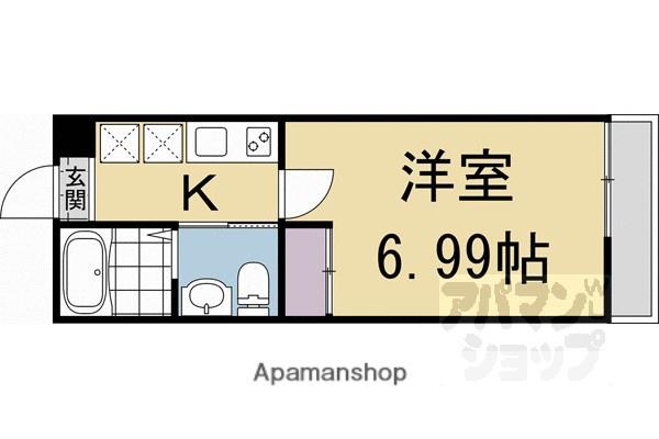 KAMO RIVER 清水五条(1K/1階)の間取り写真