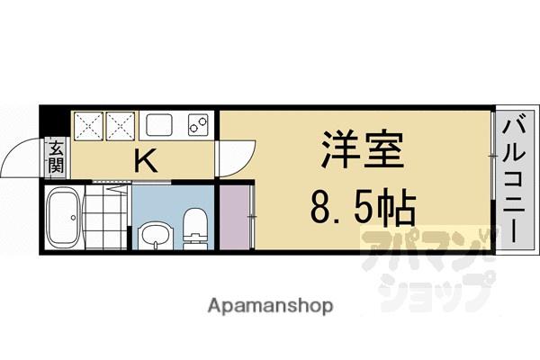 KAMO RIVER 清水五条(1K/1階)の間取り写真