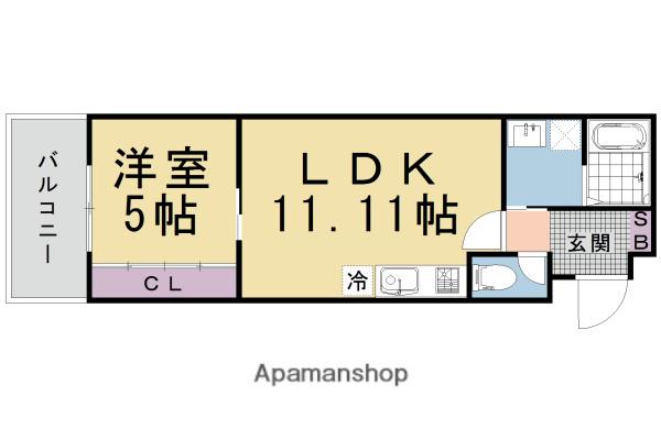 R-GRANTS東山泉涌寺(1LDK/1階)の間取り写真