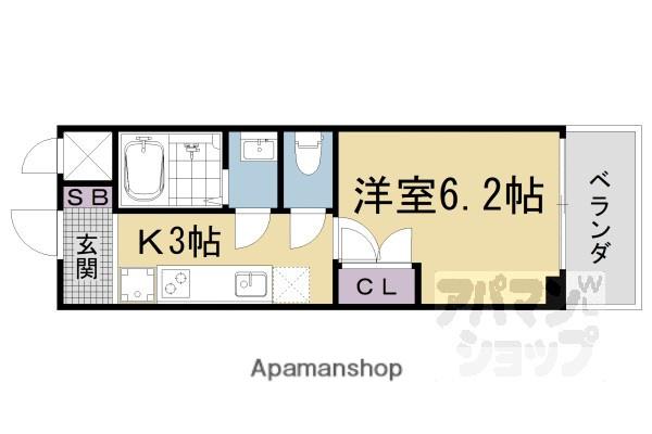 グランデコート薬大ノース(1K/1階)の間取り写真