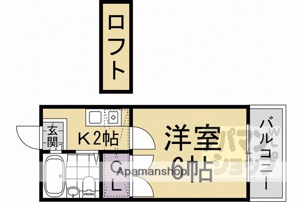 山科第15マンション(1K/1階)の間取り写真