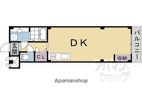 アドマステラス壬生松原(1LDK/1階)の間取り写真