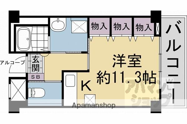 シャリテ壬生(ワンルーム/5階)の間取り写真