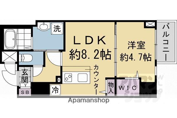 DCガーデン京都西(1LDK/4階)の間取り写真