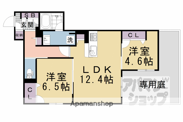 シャーメゾン エクセル(2LDK/1階)の間取り写真