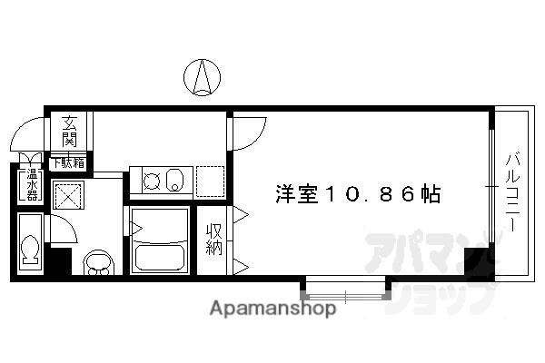 メディナ三条室町(1K/2階)の間取り写真