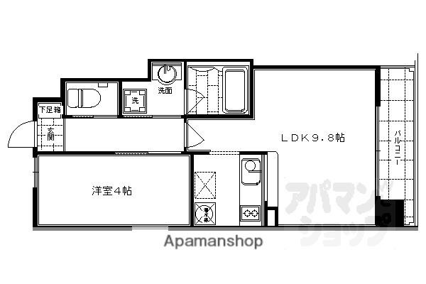 S-FORT二条城前(1LDK/4階)の間取り写真
