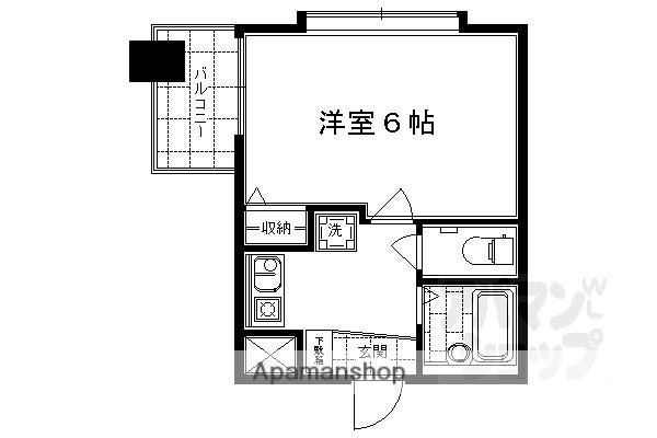 ベラジオ四条堀川(1K/3階)の間取り写真