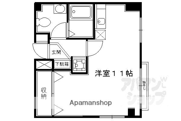 シティロイヤル祇園(ワンルーム/3階)の間取り写真