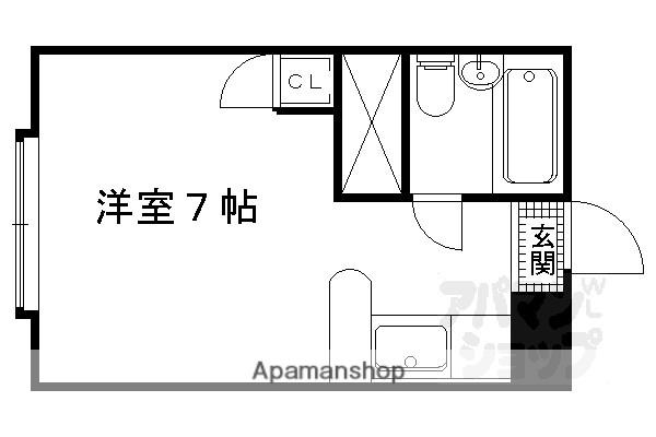 コーポさかき(ワンルーム/2階)の間取り写真