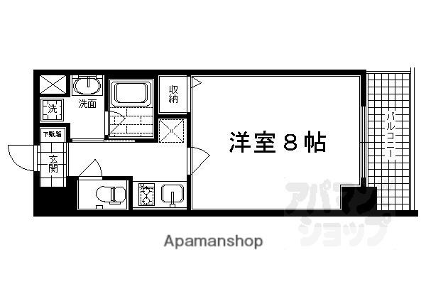 アスヴェル京都堀川高辻(1K/7階)の間取り写真