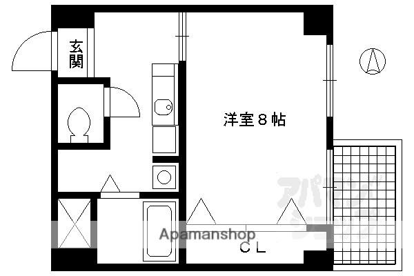 α PRIZE VI(1K/2階)の間取り写真