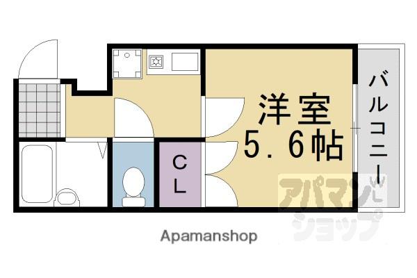 スカイロード御池(1K/1階)の間取り写真