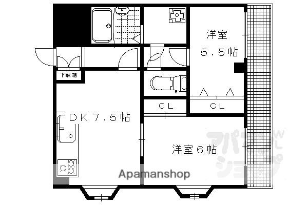 EIKOハイツ(2DK/1階)の間取り写真