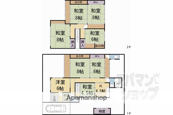 京都市烏丸線 松ケ崎駅(京都) 徒歩12分 2階建 築77年(7DK)の間取り写真