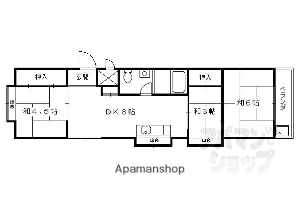 マルシン四ノ宮ハイツ(3DK/1階)の間取り写真