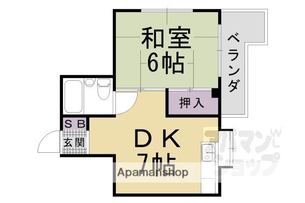 コーポサン(1DK/2階)の間取り写真