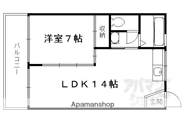 マンションハヤシビル(1LDK/4階)の間取り写真