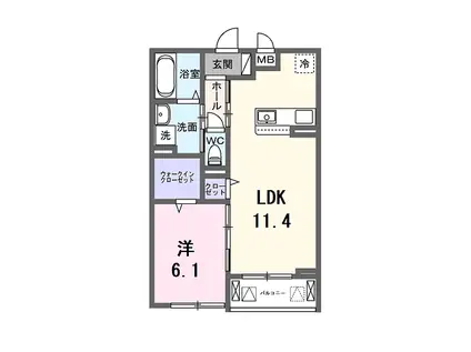 エスポワールⅤ(1LDK/2階)の間取り写真