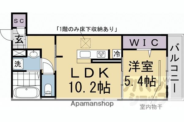 THEBONDS三井寺(1LDK/3階)の間取り写真