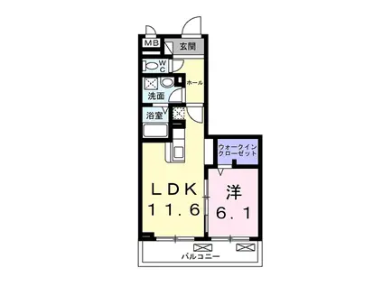 エムアイ ヒルズ(1LDK/2階)の間取り写真