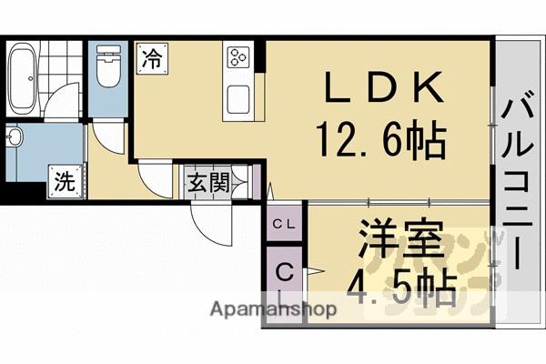 YSROOM伏見板橋(1LDK/3階)の間取り写真