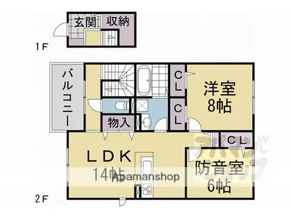 桃山水野左近東町計画(2LDK/2階)の間取り写真